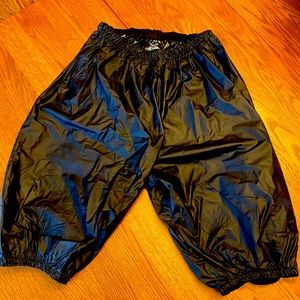 Halloween idea: Slim EZ sweat shorts are vinyl. Aka sauna suit.